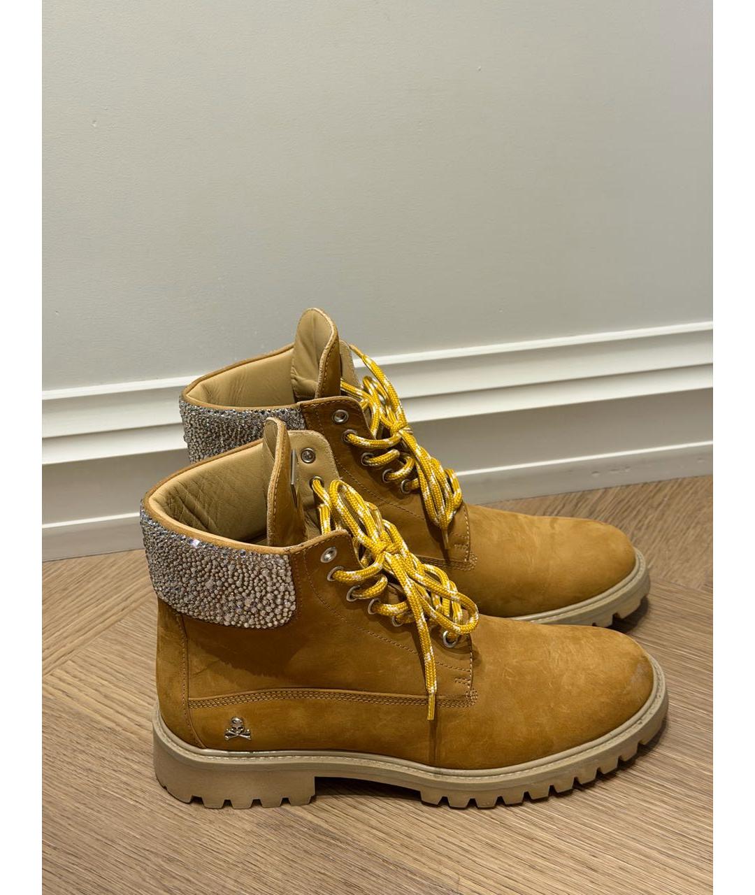 PHILIPP PLEIN Коричневые кожаные ботинки, фото 8