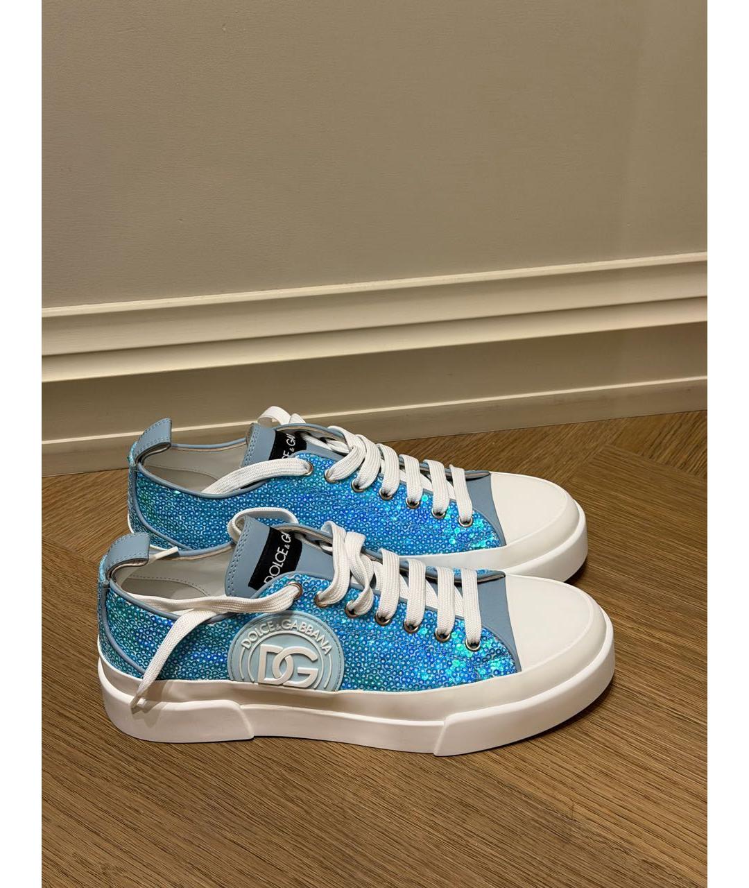 DOLCE&GABBANA Голубые кеды, фото 9
