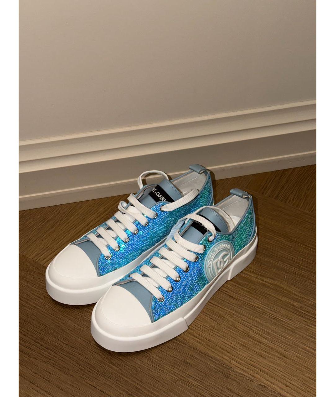 DOLCE&GABBANA Голубые кеды, фото 4