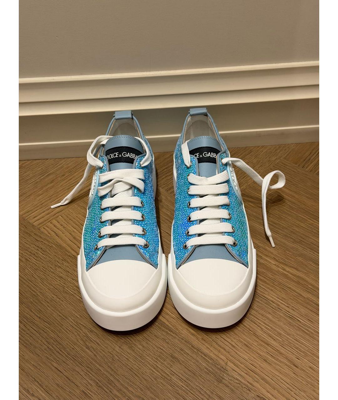 DOLCE&GABBANA Голубые кеды, фото 2