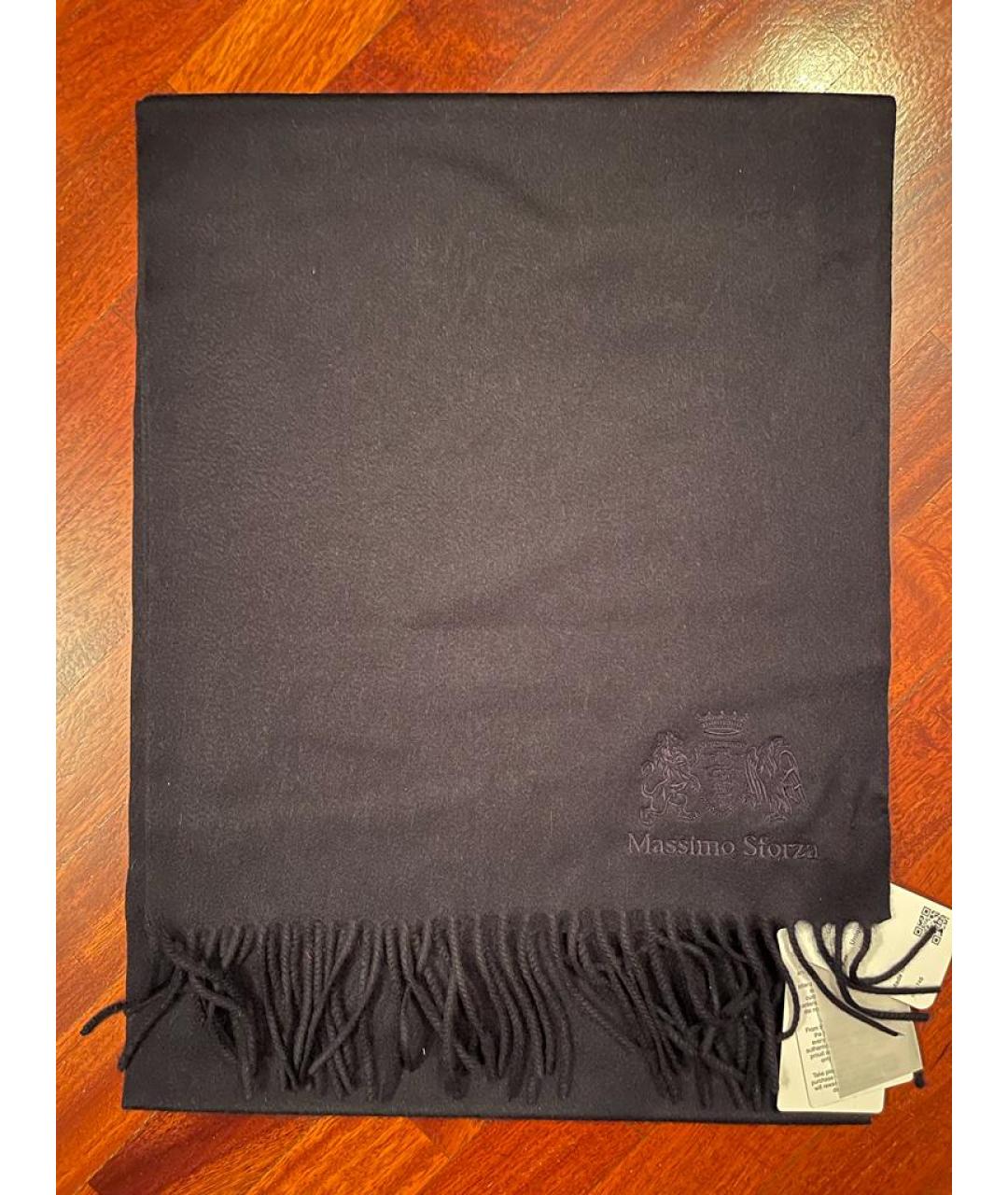 MASSIMO SFORZA Темно-синий кашемировый шарф, фото 3