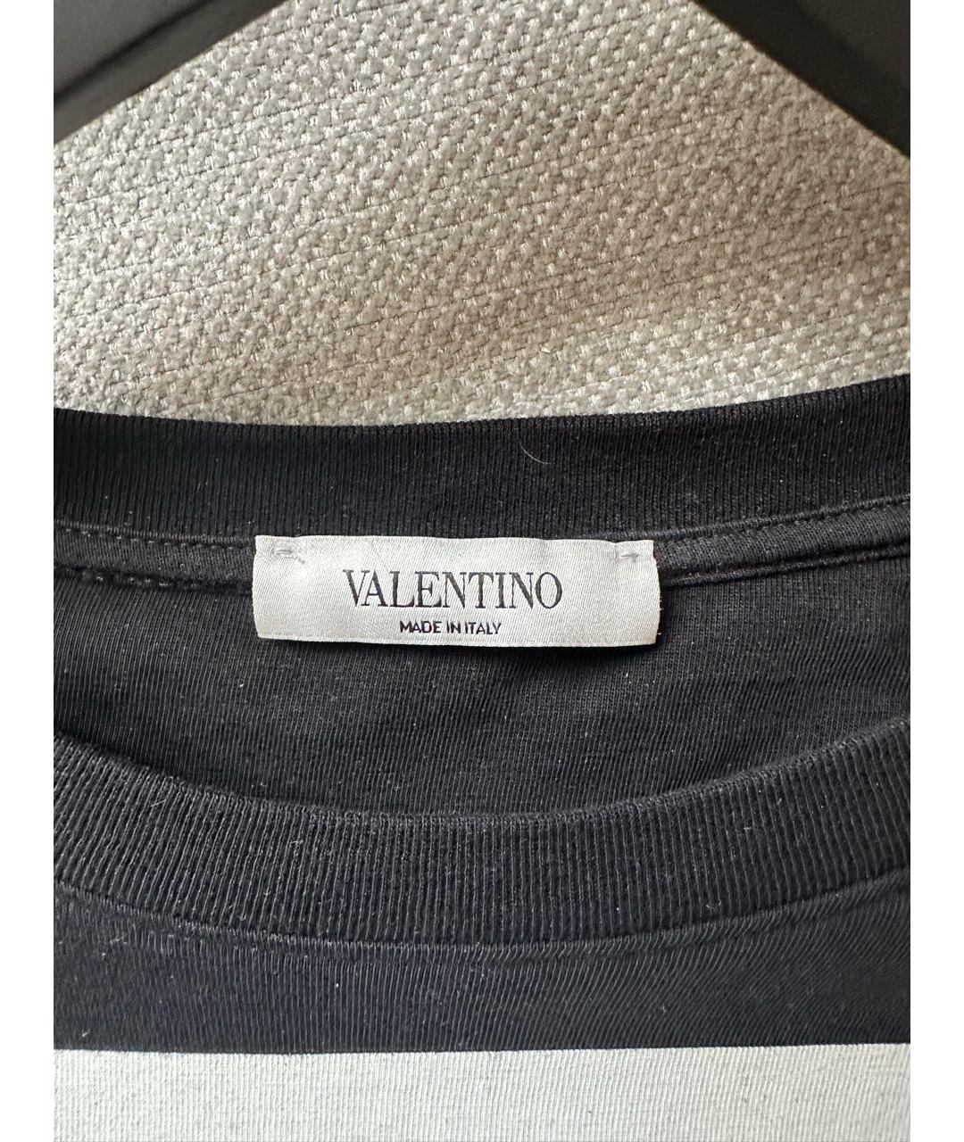 VALENTINO Черная хлопковая футболка, фото 3