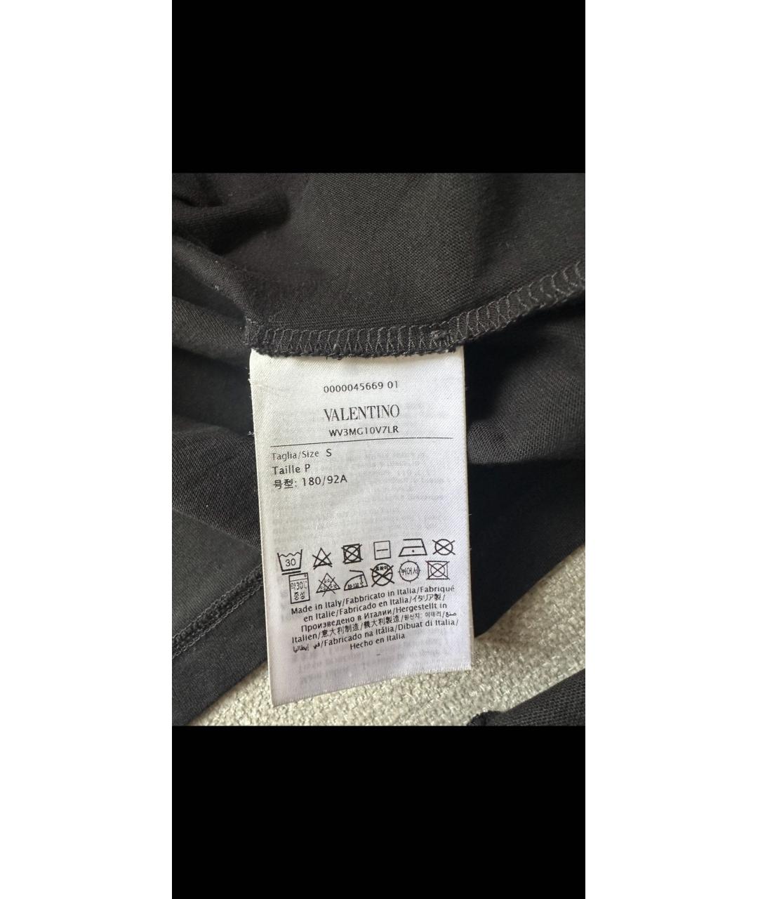 VALENTINO Черная хлопковая футболка, фото 5