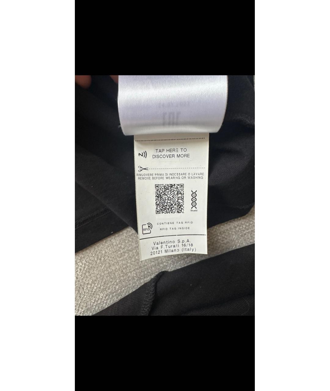 VALENTINO Черная хлопковая футболка, фото 6