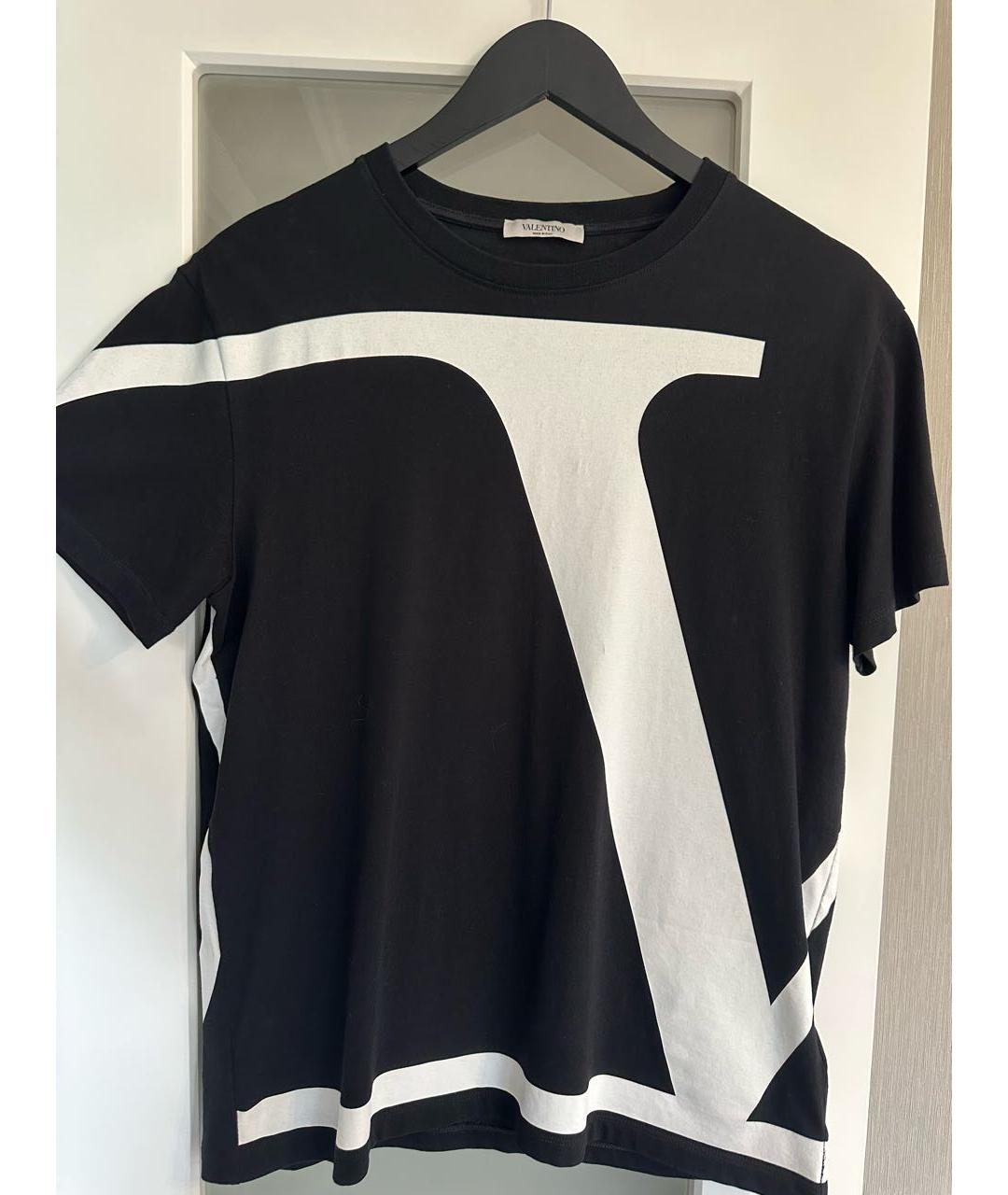 VALENTINO Черная хлопковая футболка, фото 8
