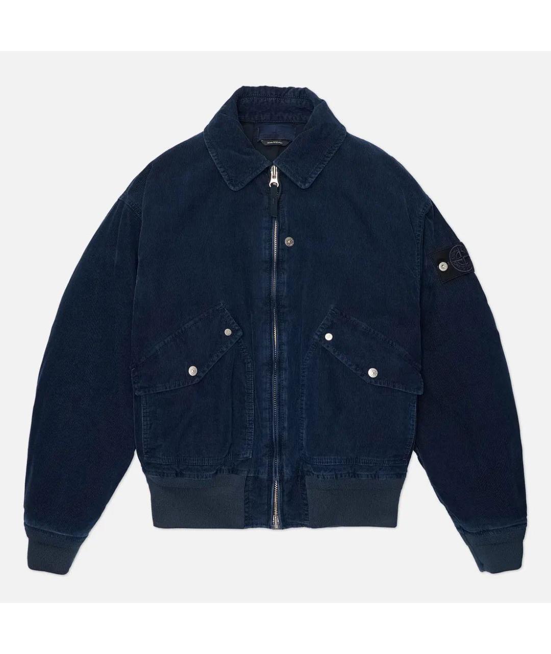 STONE ISLAND Темно-синяя хлопковая куртка, фото 9