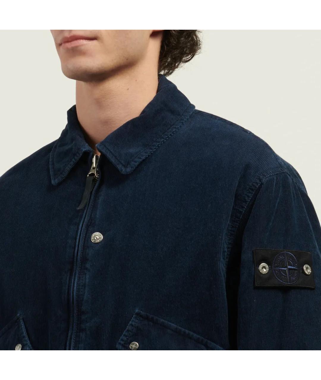 STONE ISLAND Темно-синяя хлопковая куртка, фото 5