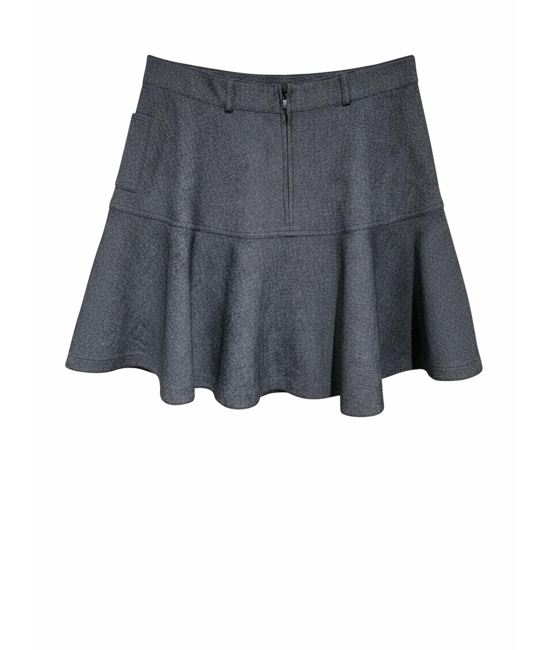CHRISTIAN DIOR Серая хлопковая юбка мини, фото 1