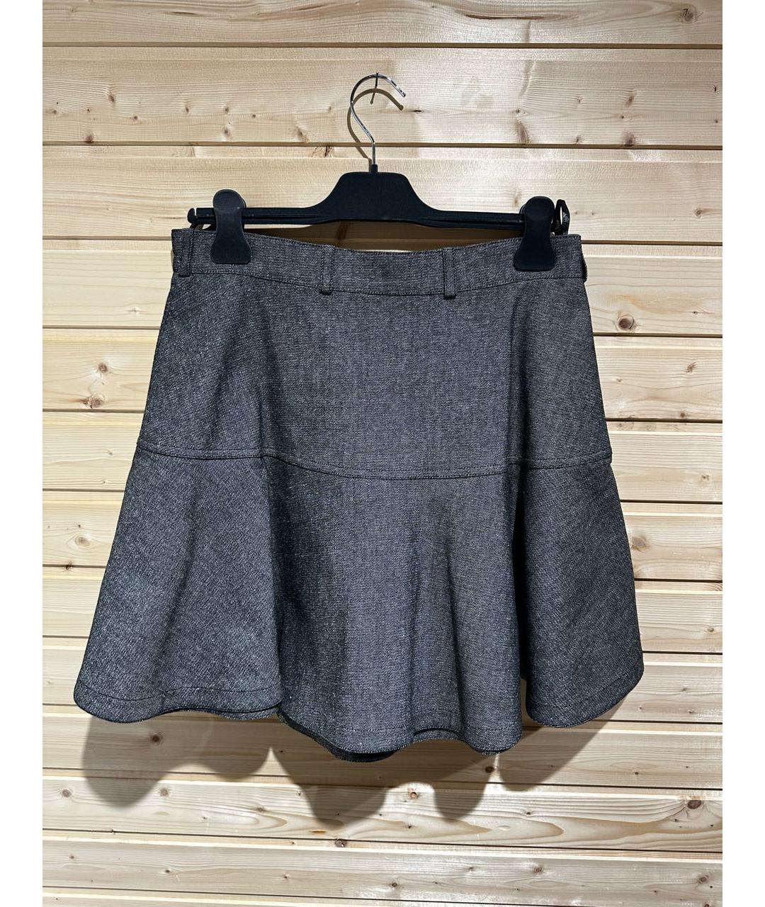 CHRISTIAN DIOR Серая хлопковая юбка мини, фото 4