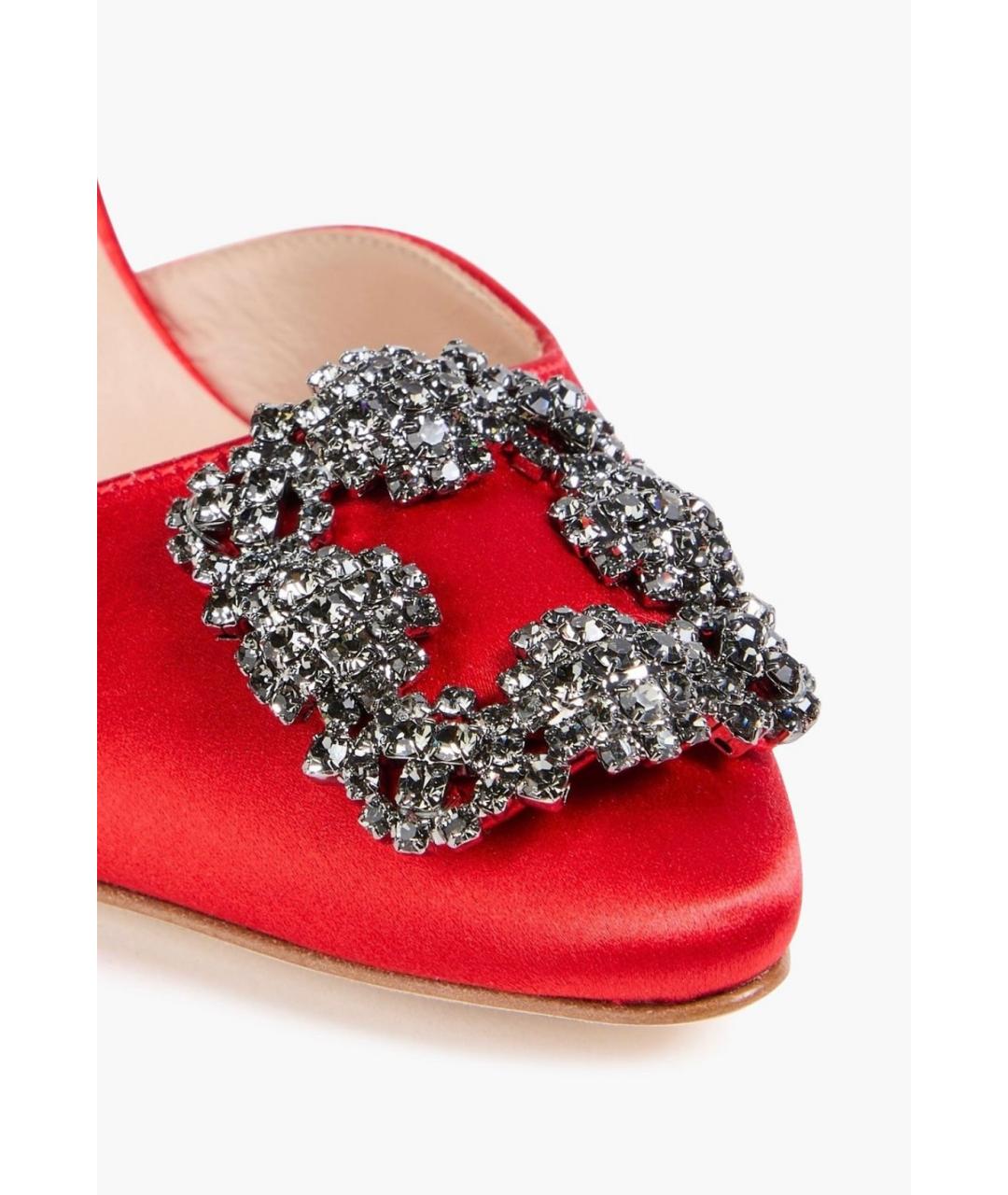 MANOLO BLAHNIK Красные текстильные туфли, фото 3