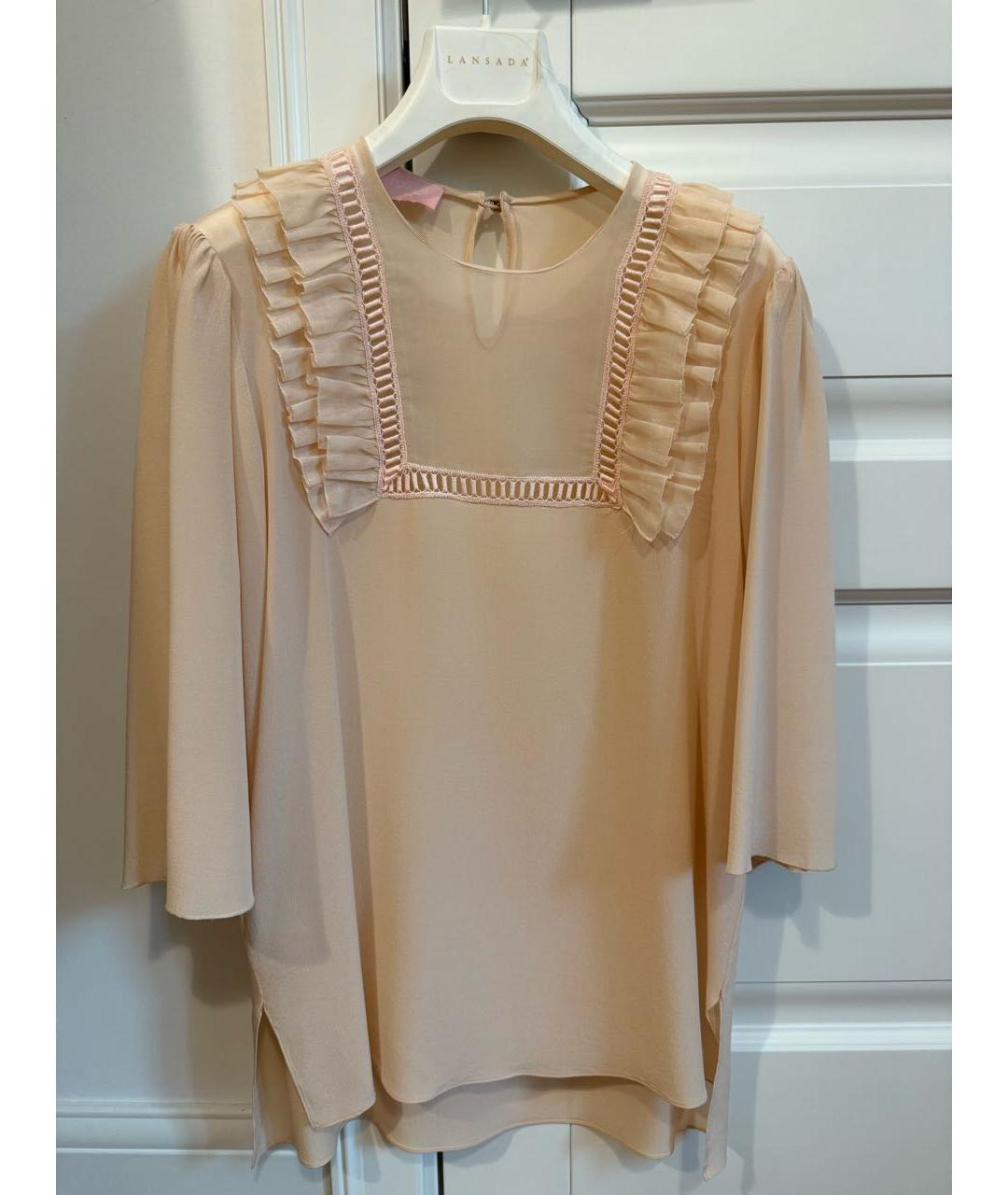 GIAMBA Розовая шелковая блузы, фото 7