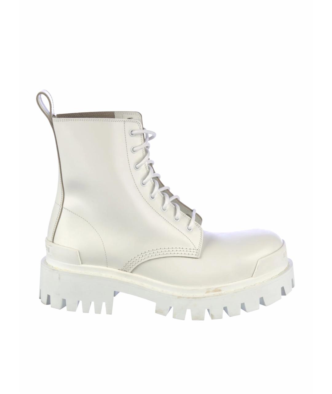 BALENCIAGA Белые кожаные ботинки, фото 1