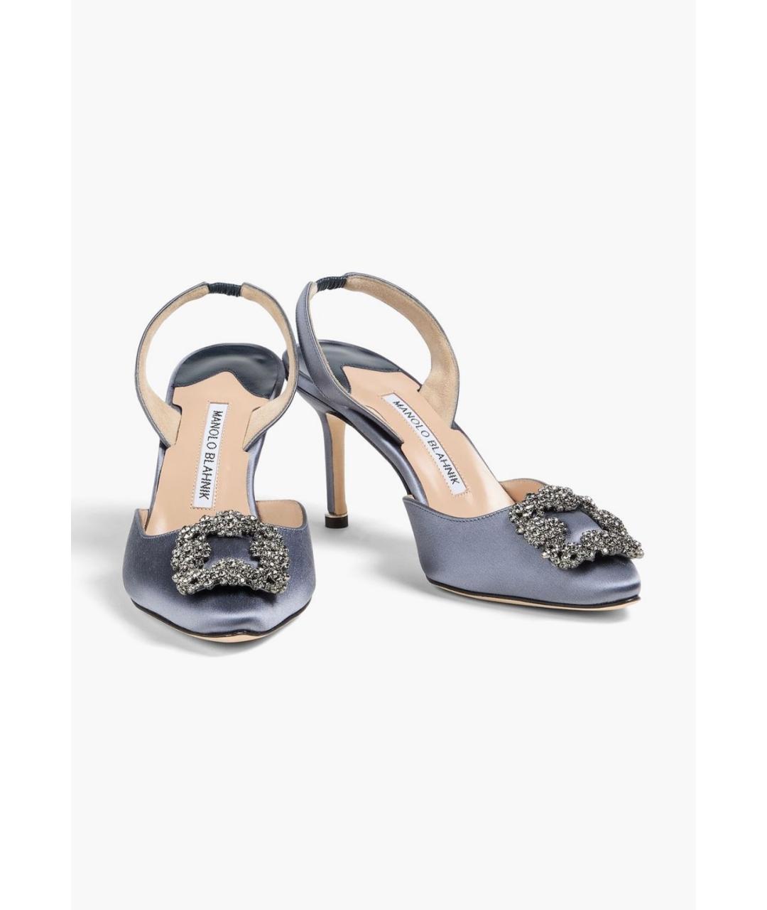 MANOLO BLAHNIK Серые текстильные туфли, фото 2