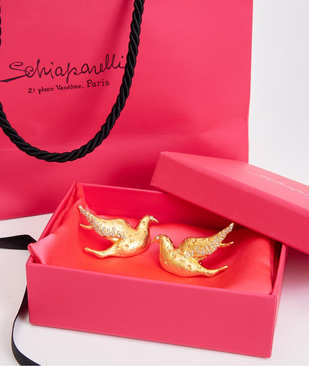 SCHIAPARELLI Золотые металлические серьги, фото 5