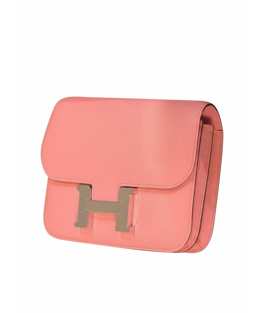 HERMES Розовая кожаная сумка через плечо, фото 1