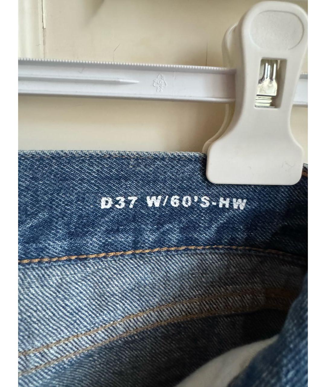 SAINT LAURENT Синие хлопковые прямые джинсы, фото 5