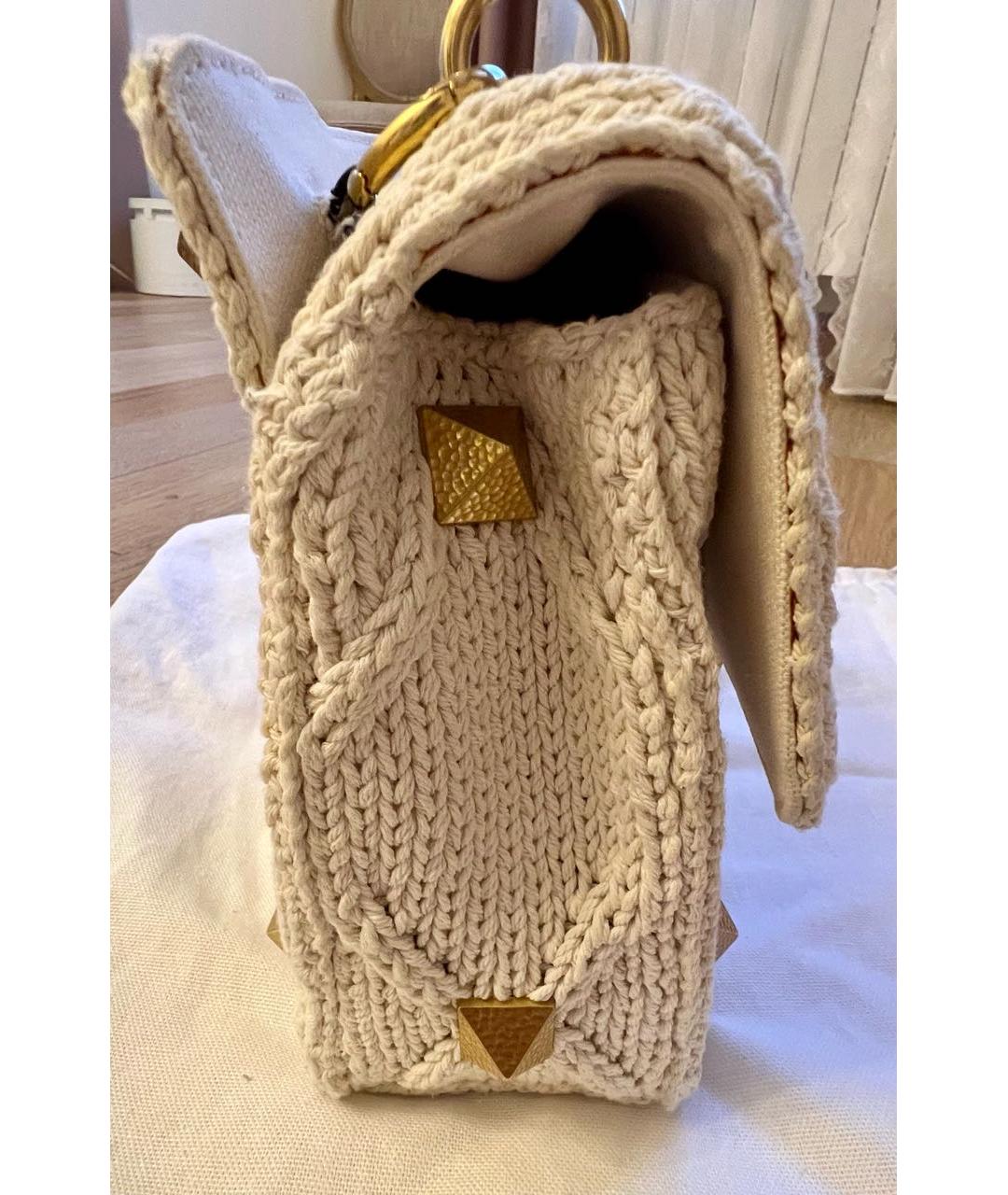 VALENTINO Бежевая тканевая сумка через плечо, фото 6