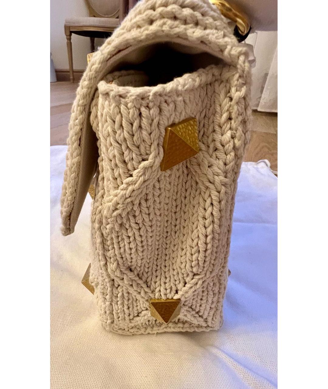 VALENTINO Бежевая тканевая сумка через плечо, фото 7