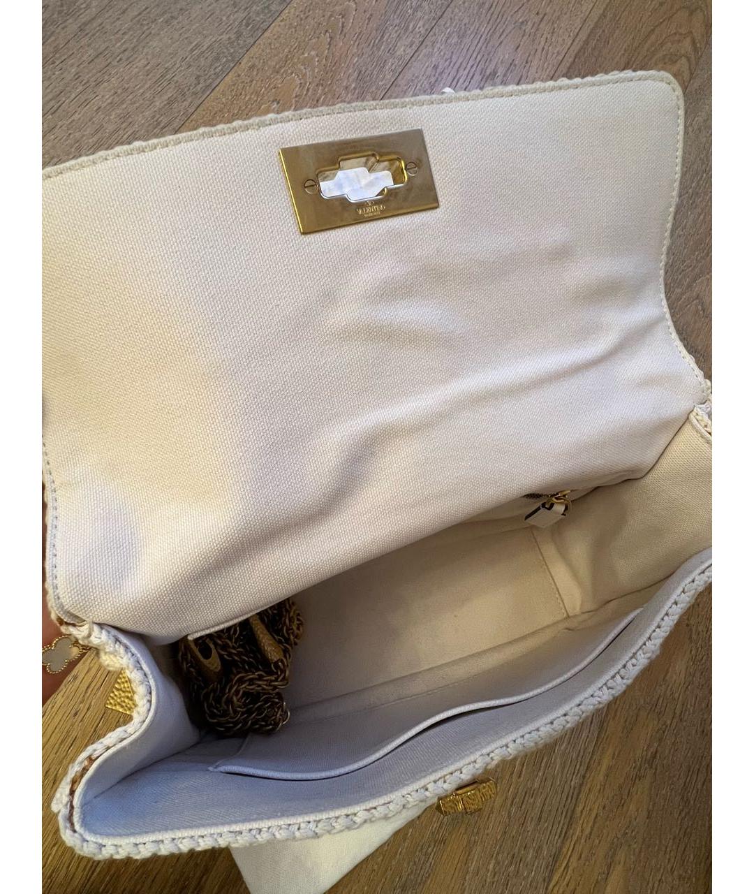 VALENTINO Бежевая тканевая сумка через плечо, фото 5