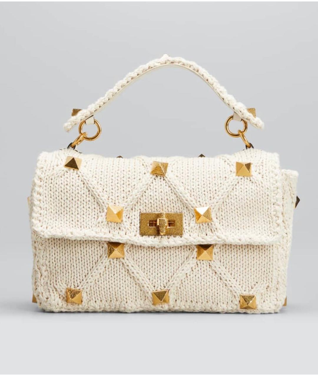 VALENTINO Бежевая тканевая сумка через плечо, фото 9