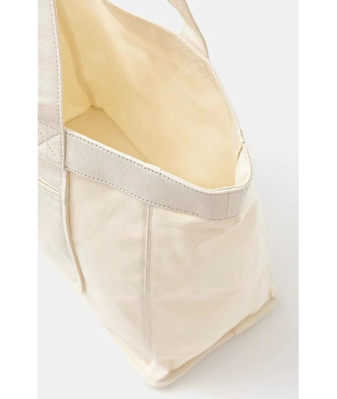 HUGO Белая хлопковая сумка с короткими ручками, фото 4