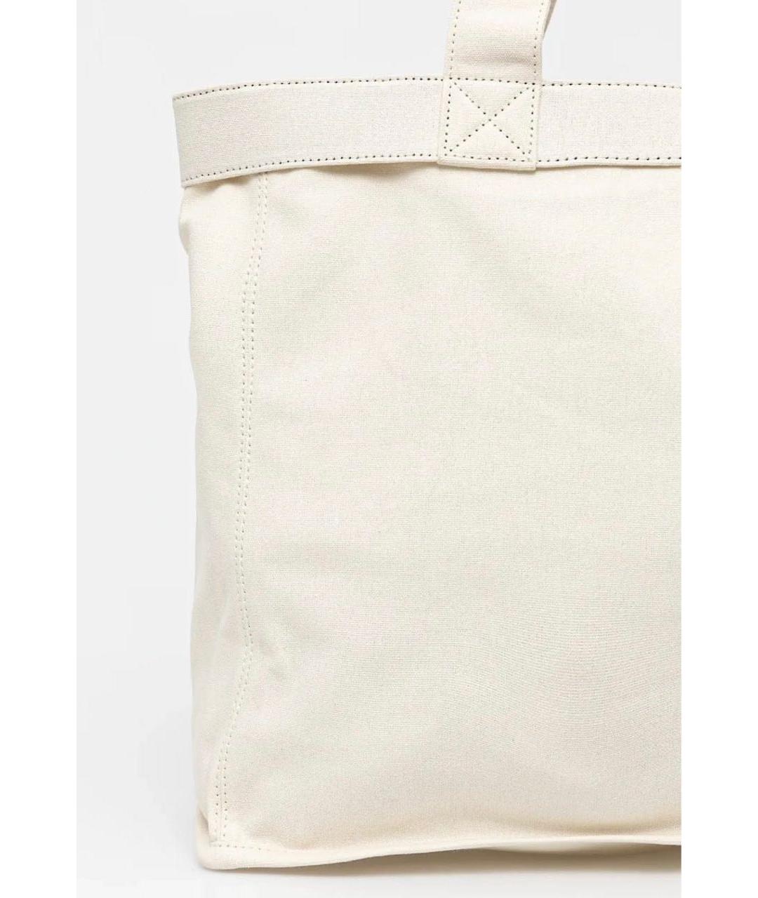 HUGO Белая хлопковая сумка с короткими ручками, фото 3