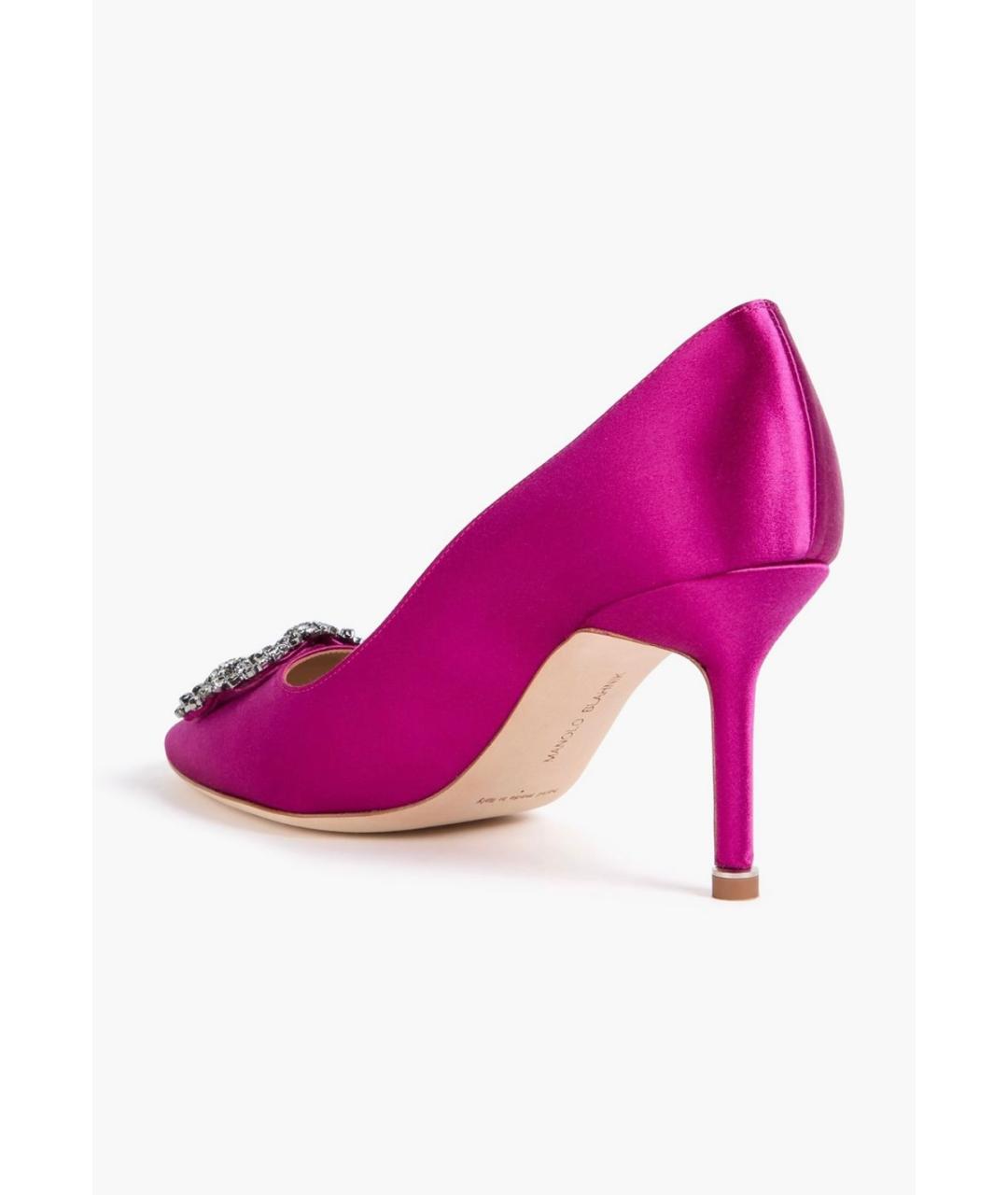 MANOLO BLAHNIK Фуксия текстильные туфли, фото 3