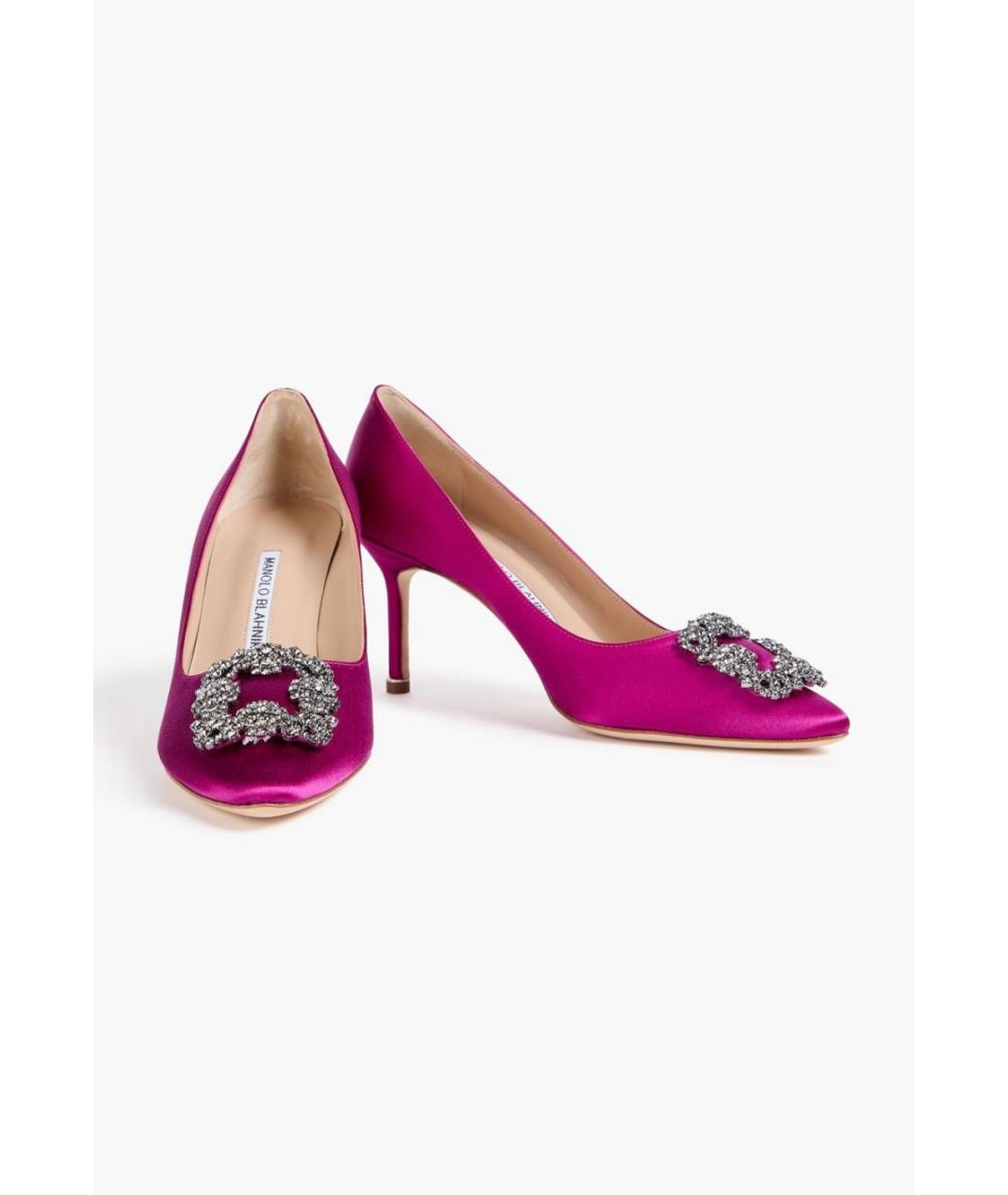 MANOLO BLAHNIK Фуксия текстильные туфли, фото 2