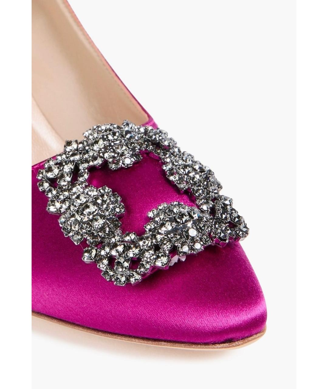 MANOLO BLAHNIK Фуксия текстильные туфли, фото 4
