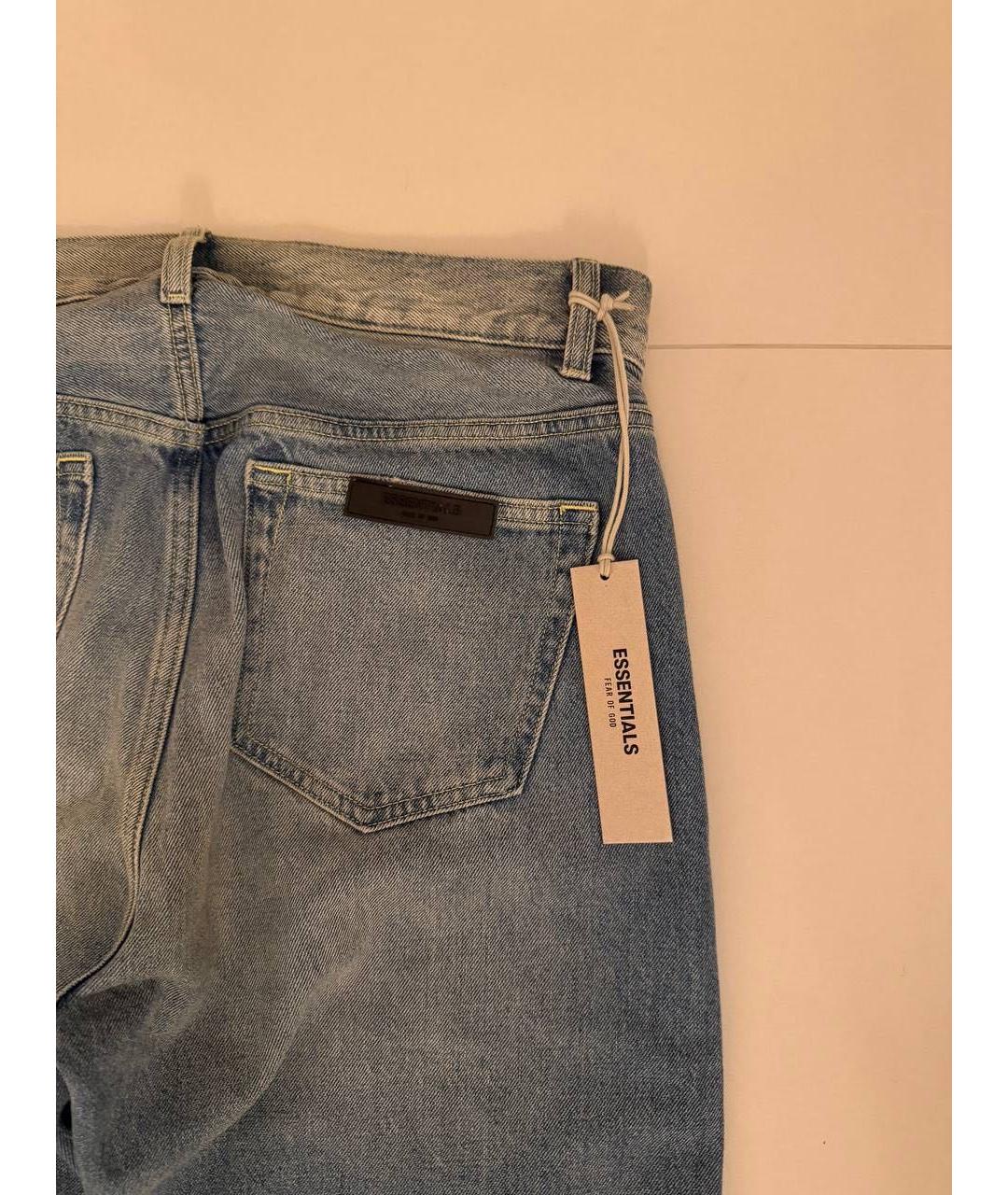 FEAR OF GOD ESSENTIALS Синие хлопковые прямые джинсы, фото 4