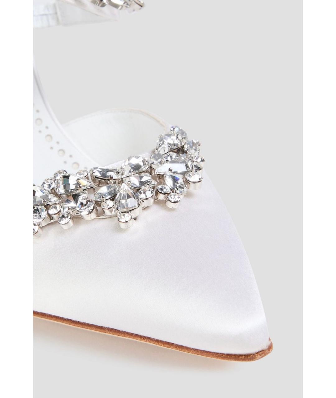 MANOLO BLAHNIK Белые текстильные мюли, фото 3