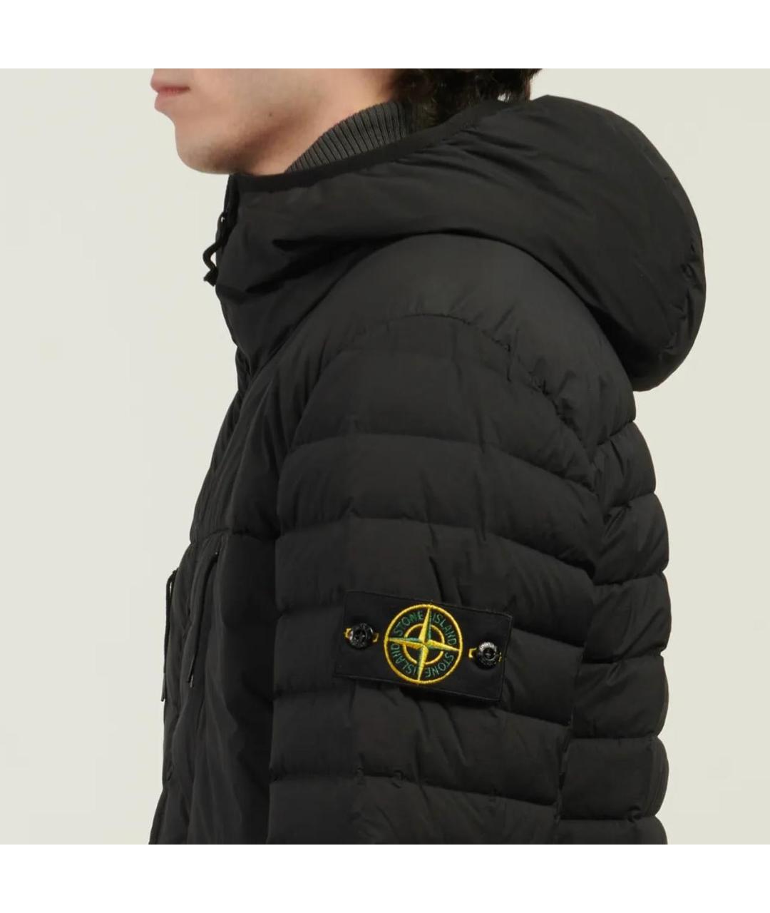 STONE ISLAND Черный полиамидовый пуховик, фото 8