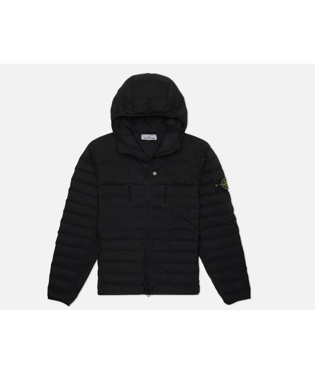 STONE ISLAND Черный полиамидовый пуховик, фото 9