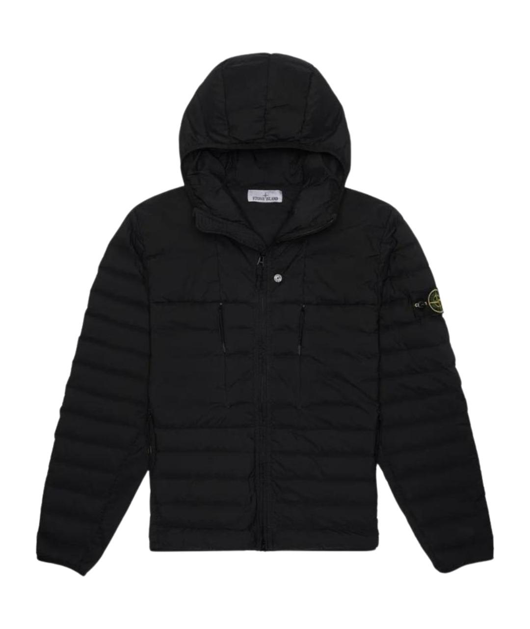 STONE ISLAND Черный полиамидовый пуховик, фото 1