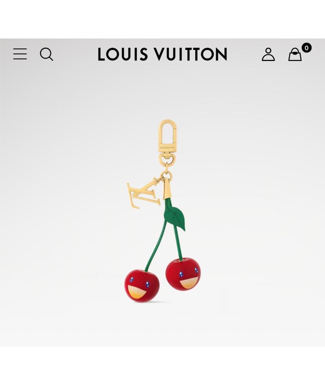 LOUIS VUITTON Красный брелок, фото 4