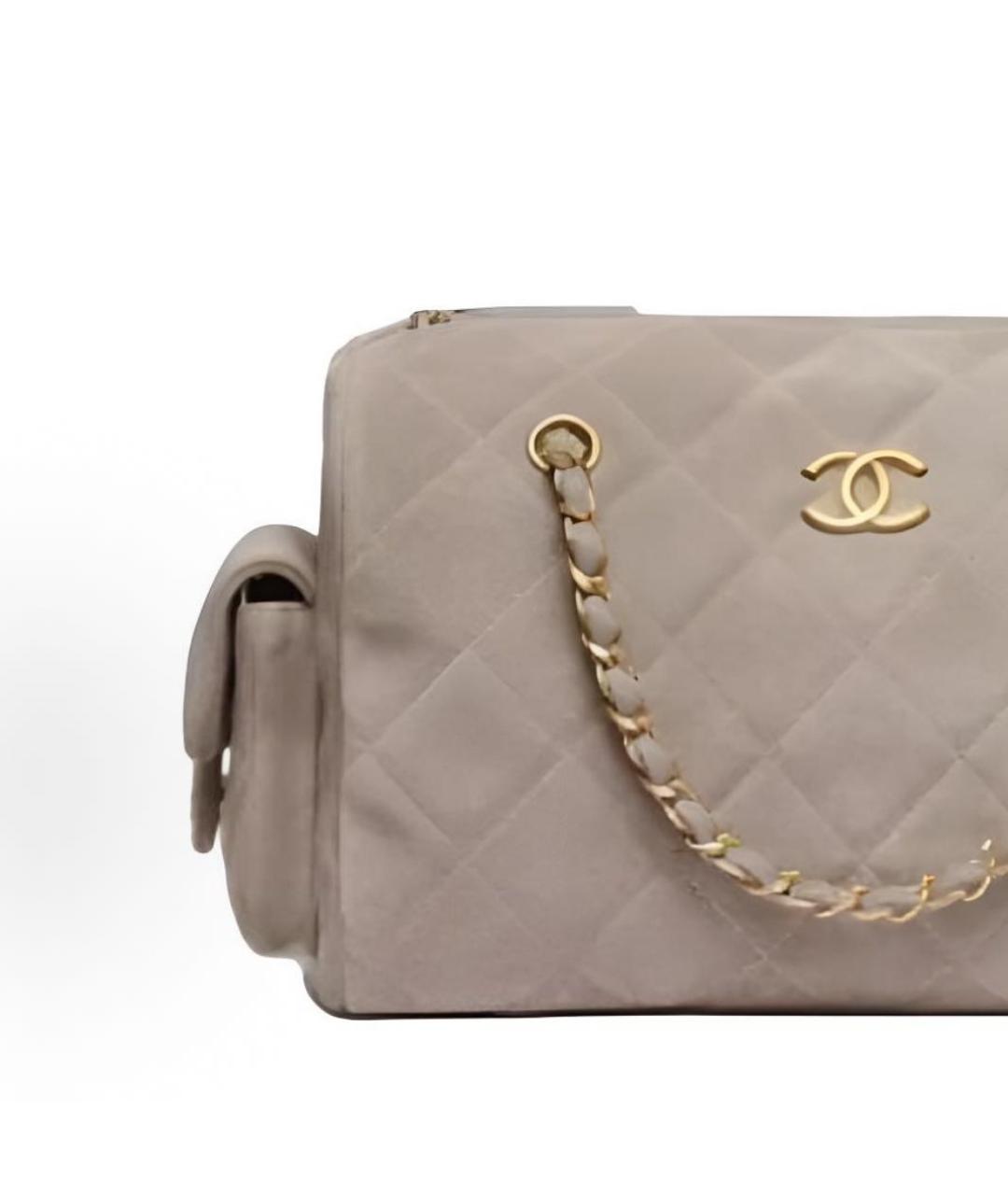CHANEL Серая замшевая сумка через плечо, фото 2