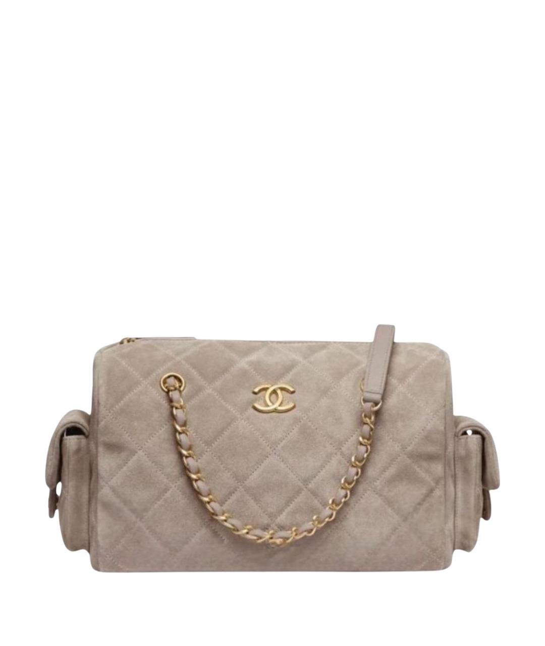 CHANEL Серая замшевая сумка через плечо, фото 1