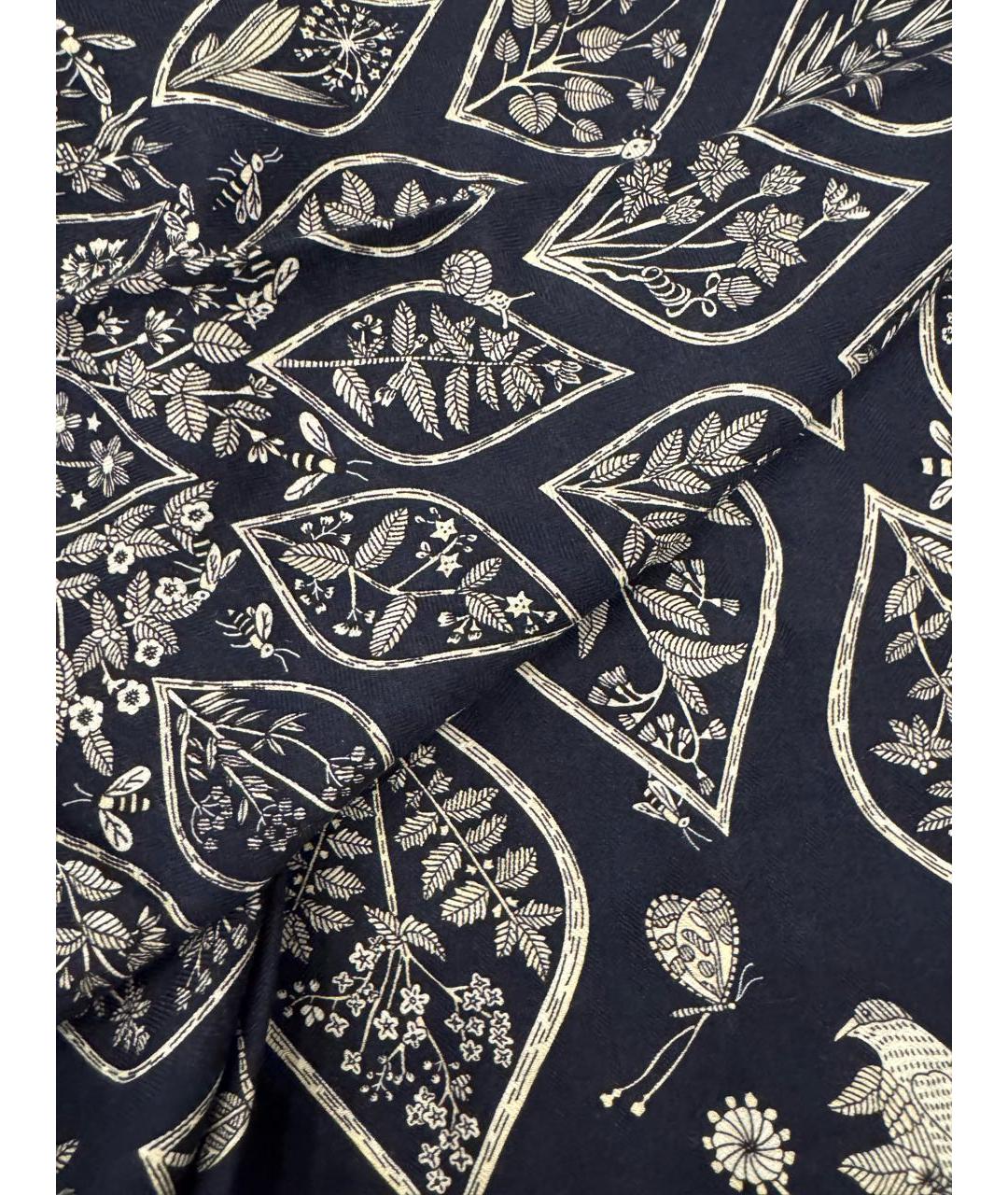 HERMES Темно-синий кашемировый платок, фото 4