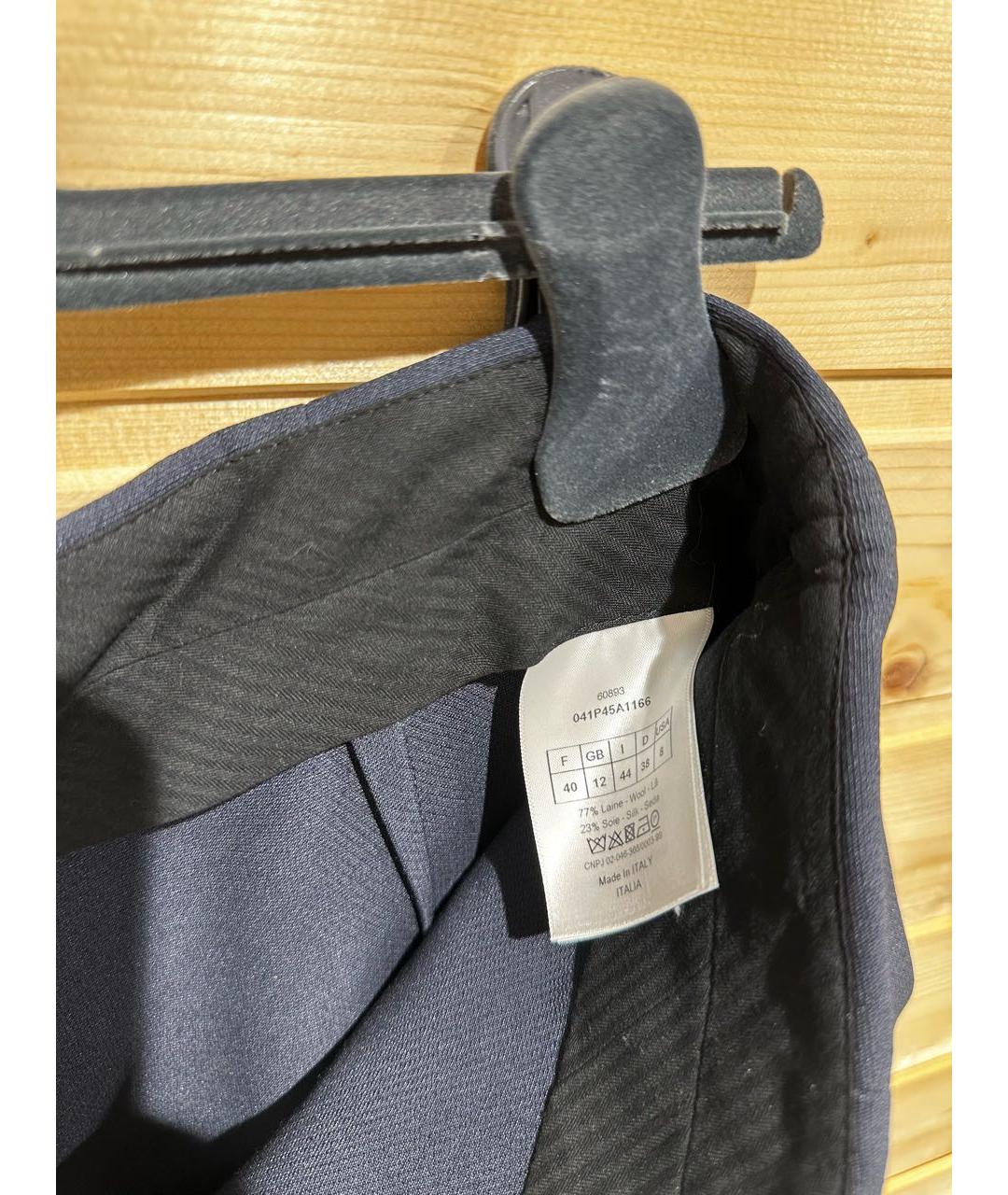 CHRISTIAN DIOR Темно-синяя шерстяная юбка-шорты, фото 4