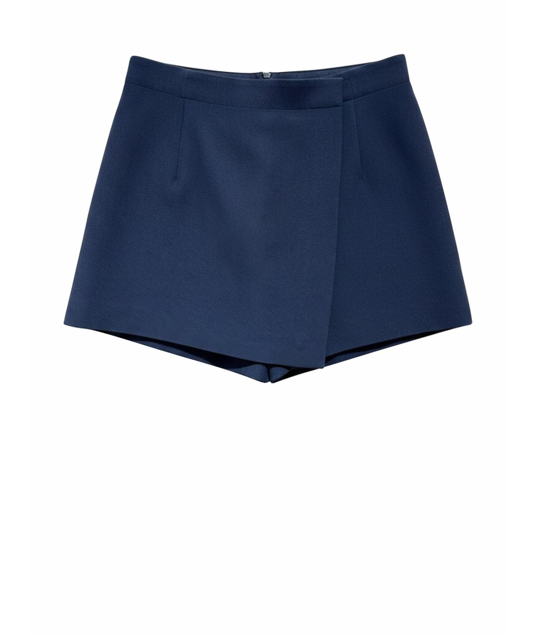 CHRISTIAN DIOR Темно-синяя шерстяная юбка-шорты, фото 1