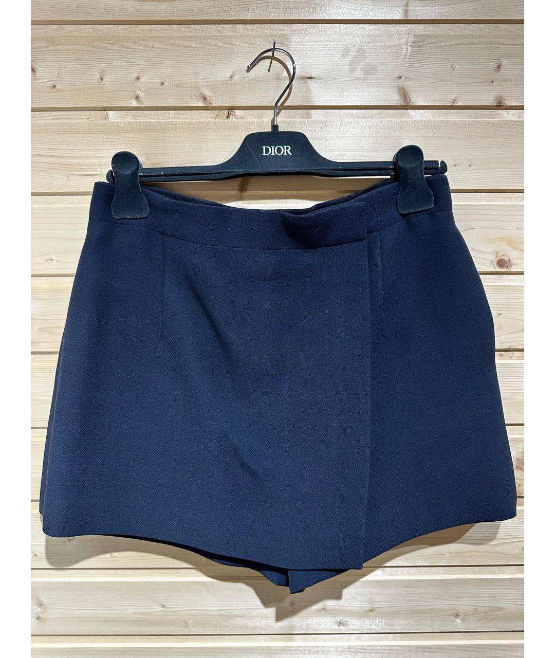 CHRISTIAN DIOR Темно-синяя шерстяная юбка-шорты, фото 5
