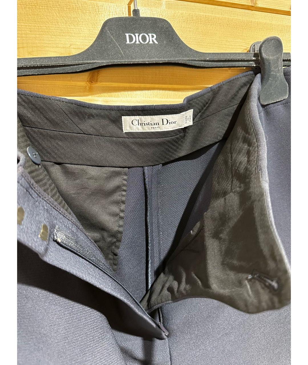 CHRISTIAN DIOR Темно-синяя шерстяная юбка-шорты, фото 3