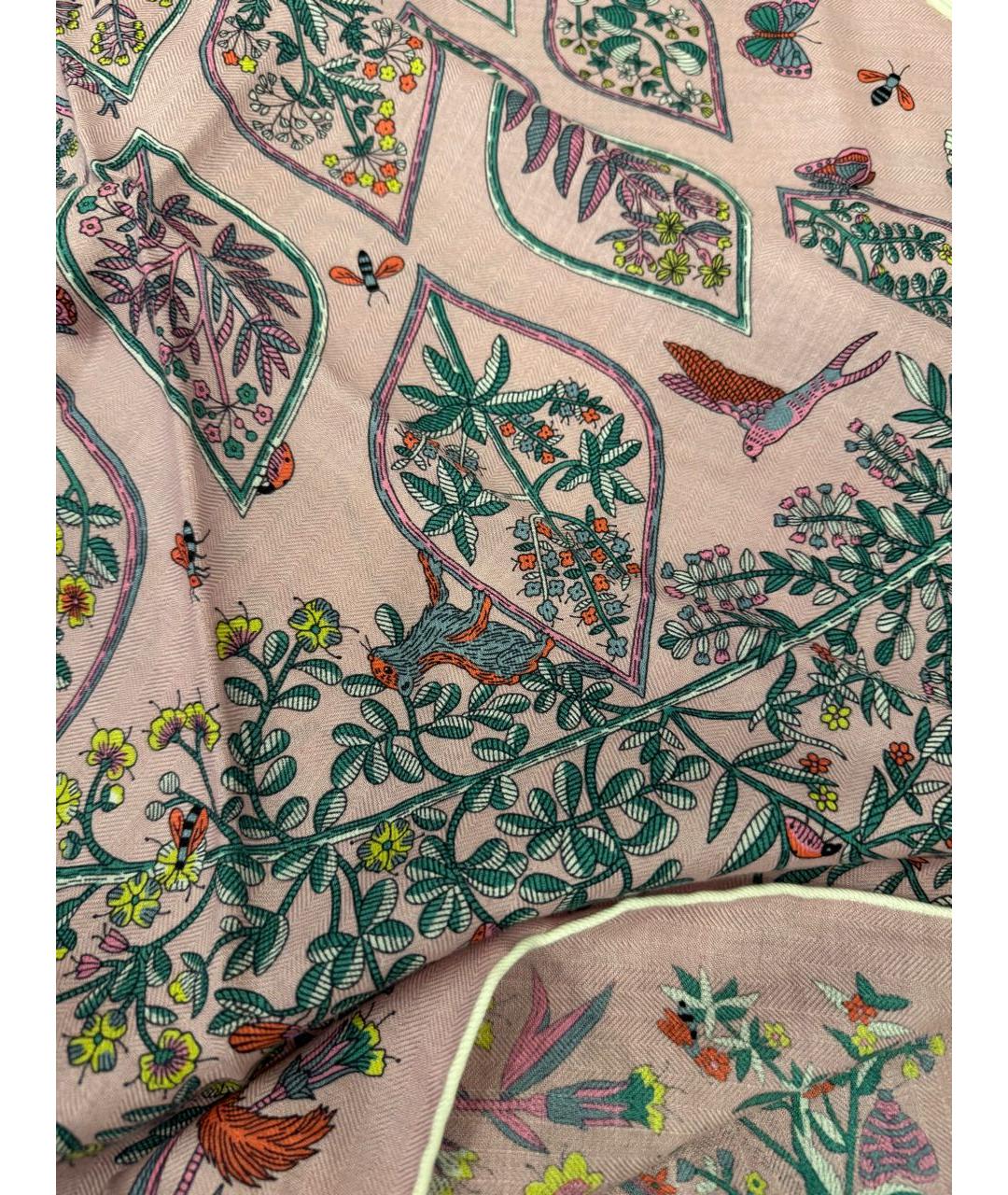 HERMES Розовый кашемировый платок, фото 2