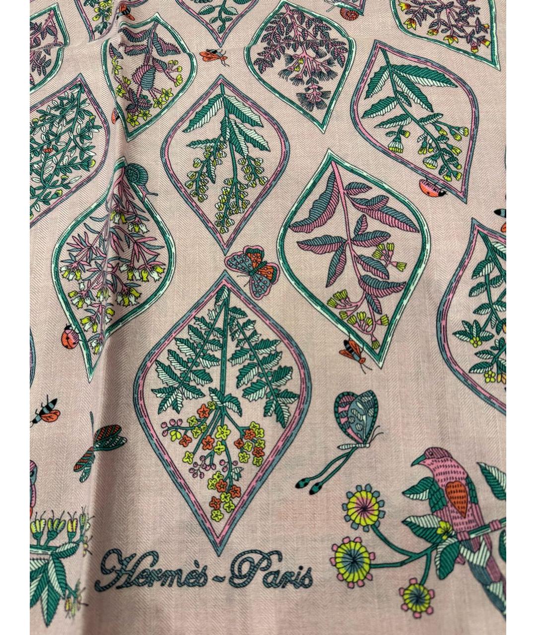 HERMES Розовый кашемировый платок, фото 4