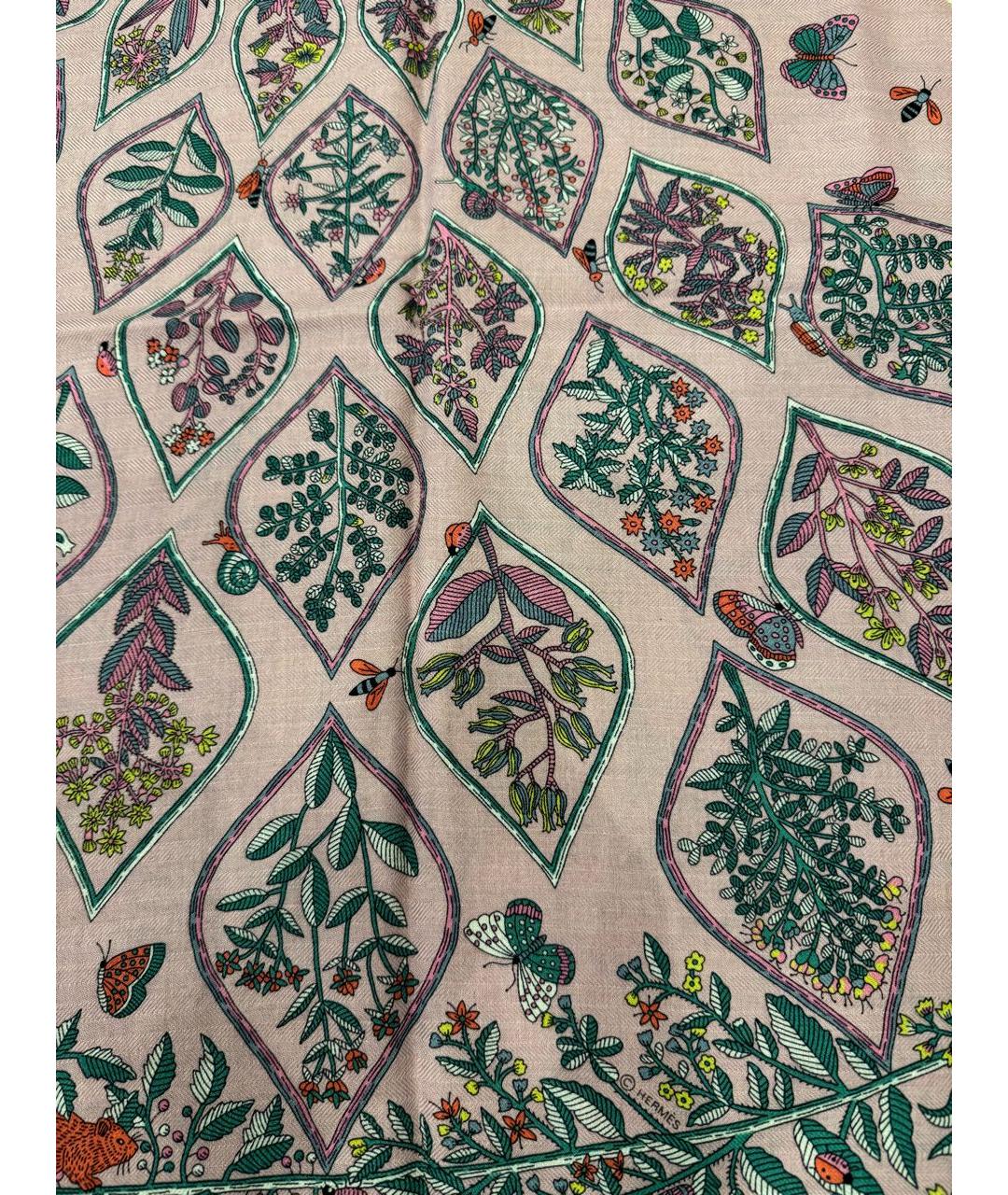 HERMES Розовый кашемировый платок, фото 5