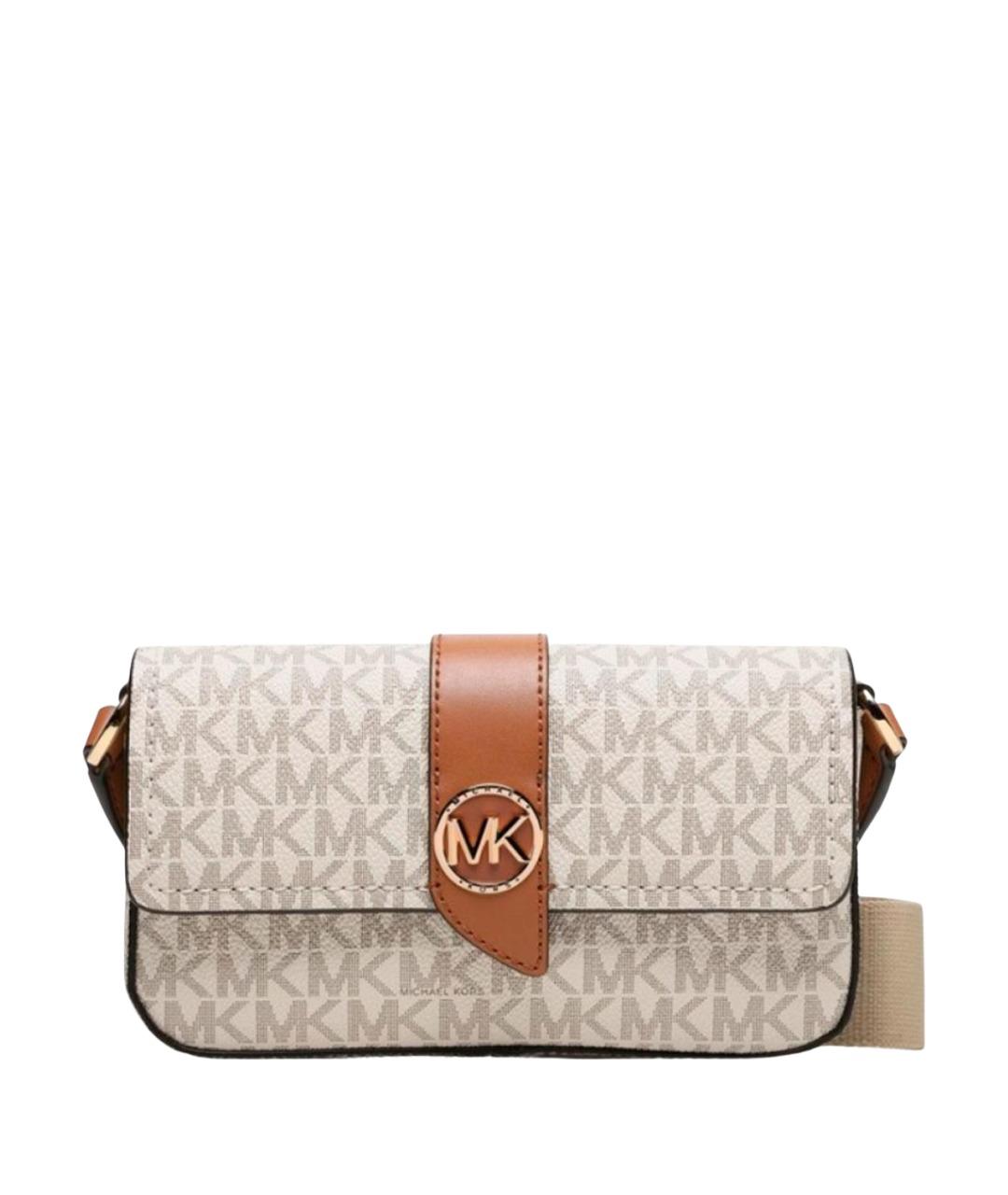 MICHAEL KORS Бежевая кожаная сумка через плечо, фото 1