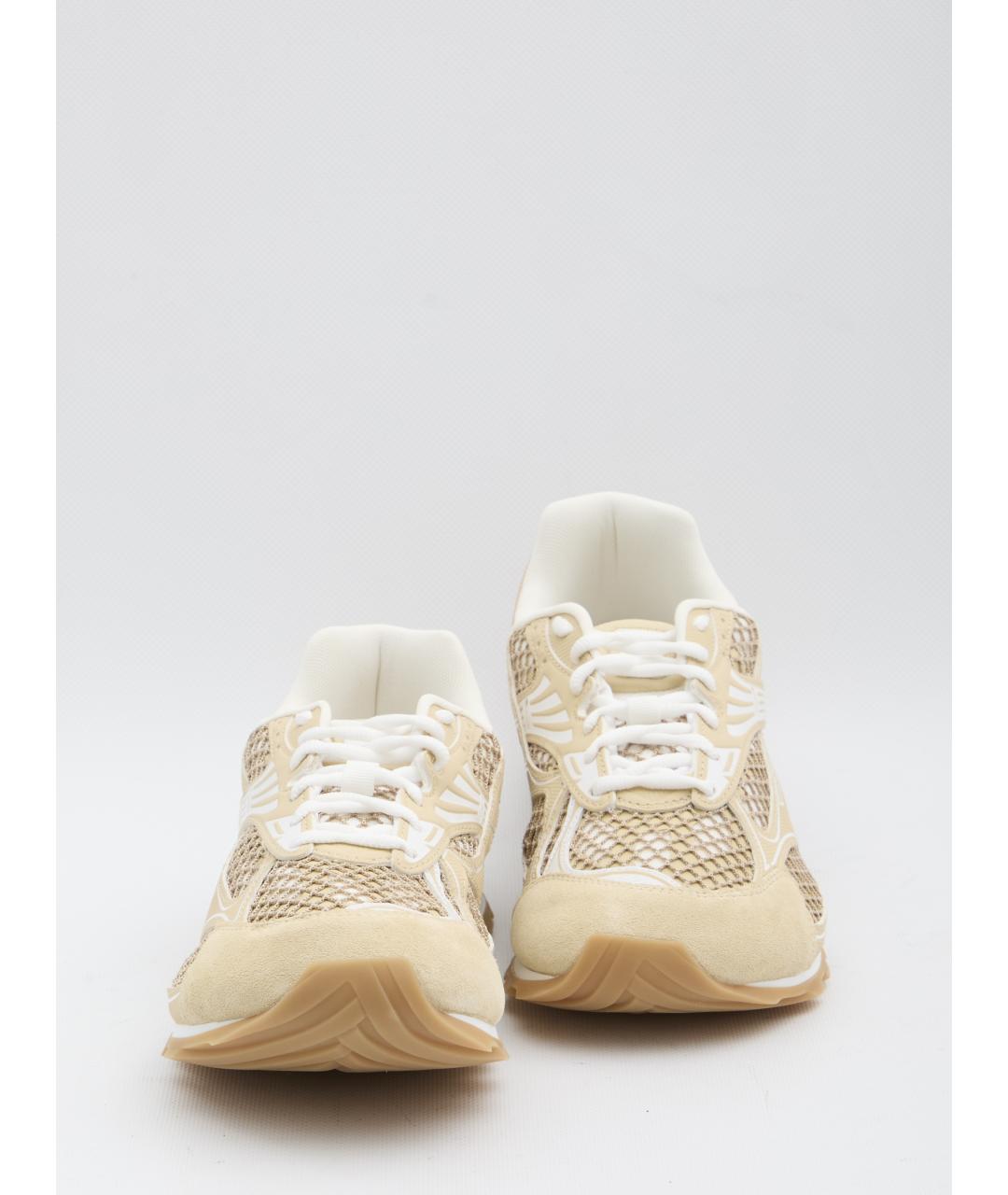 BOTTEGA VENETA Бежевые текстильные кроссовки, фото 5