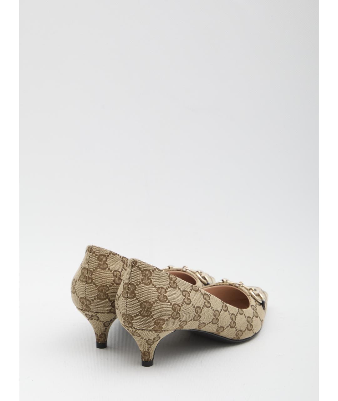 GUCCI Бежевые текстильные туфли, фото 3