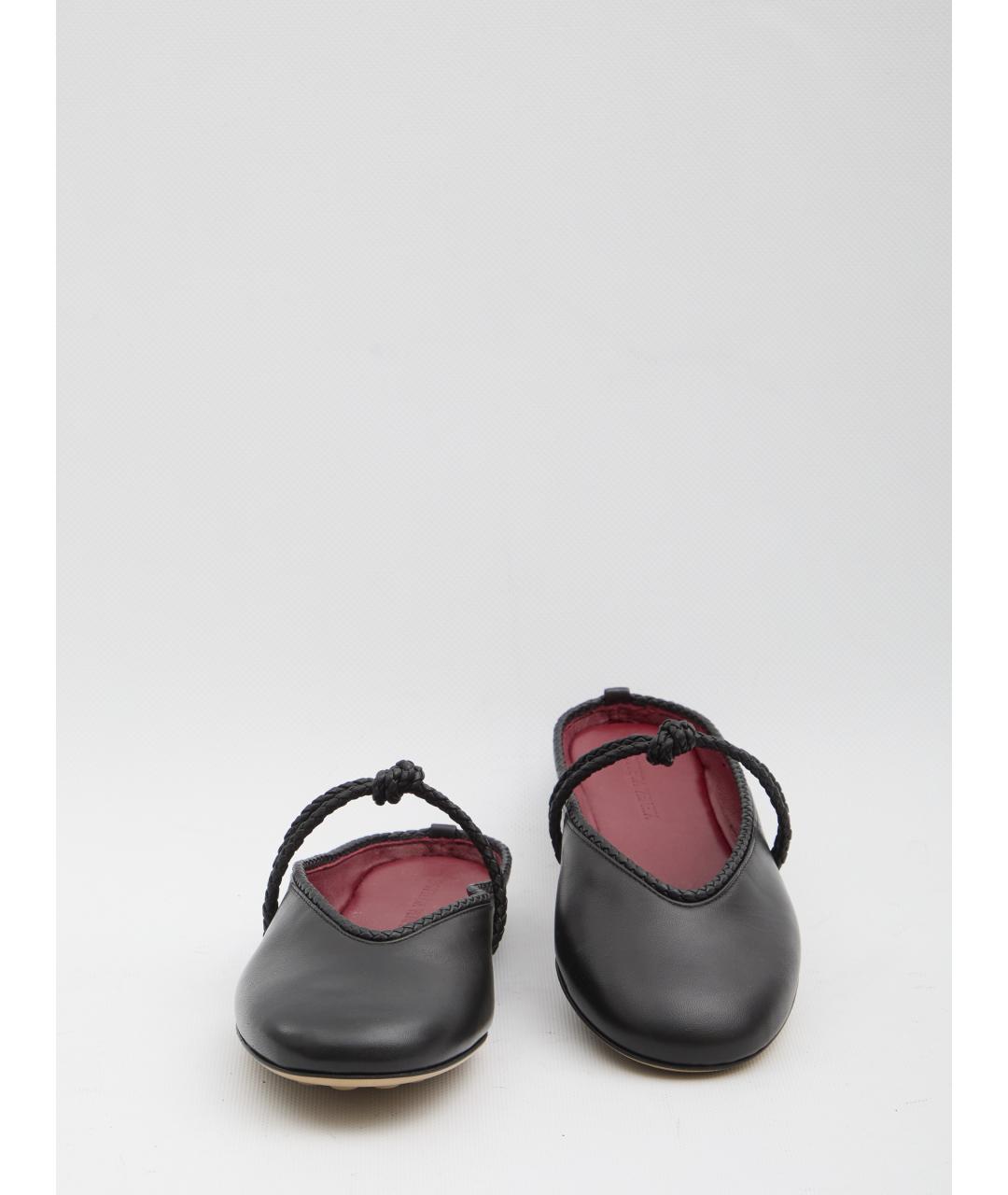 BOTTEGA VENETA Черные кожаные балетки, фото 5