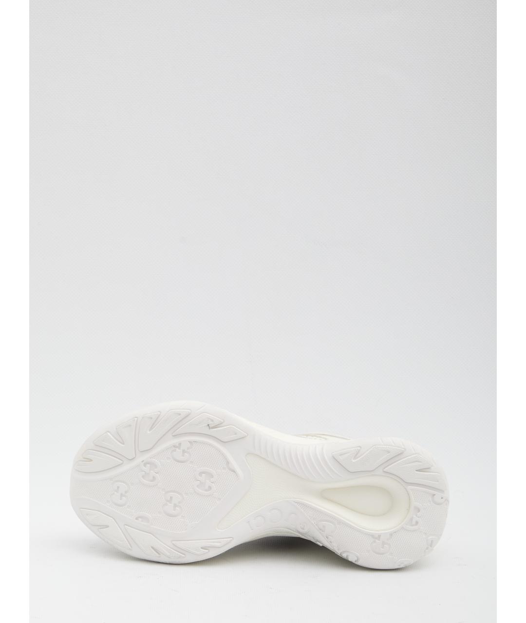 GUCCI Белые кожаные кроссовки, фото 4